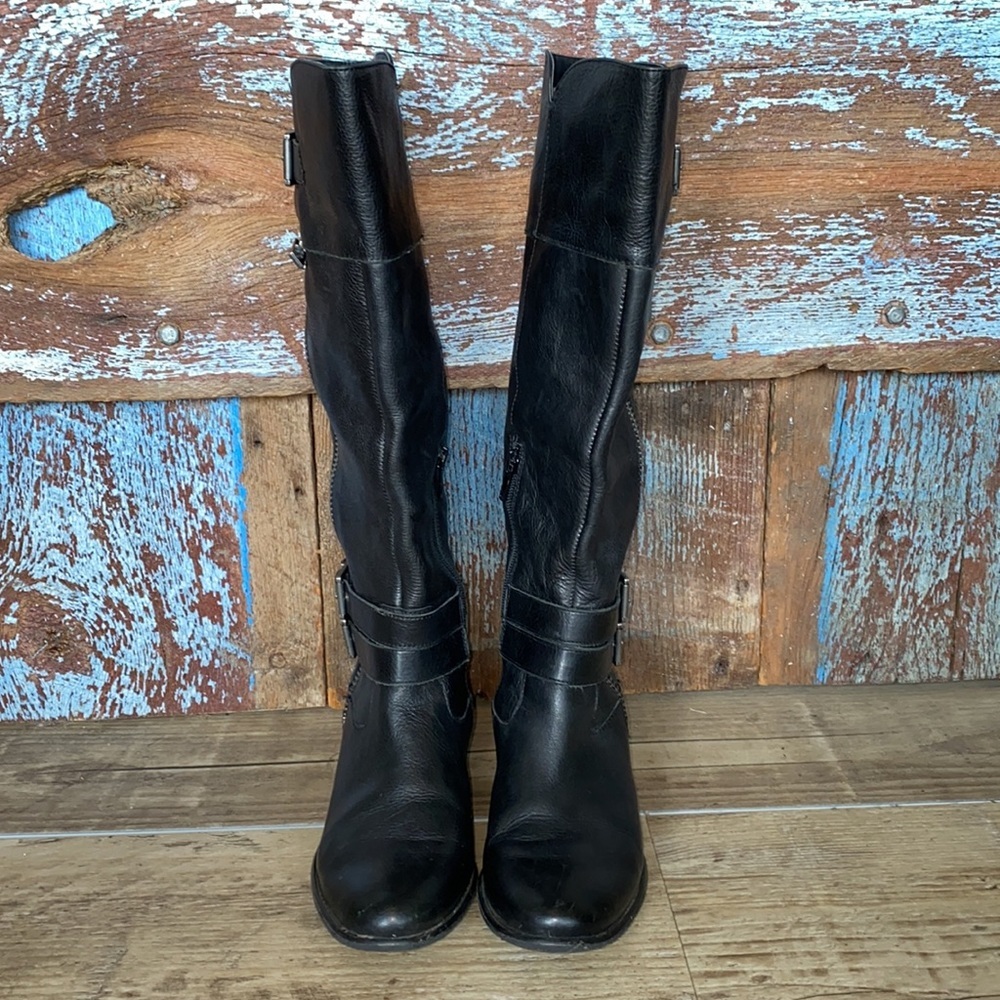 Arturo Chiang Benni Black Leather Boots - Picture 2 of 13